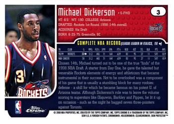 1999-00 Topps Chrome #3 Michael Dickerson Back