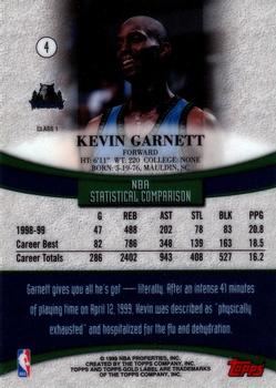 1999-00 Topps Gold Label #4 Kevin Garnett Back