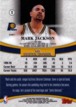 1999-00 Topps Gold Label #15 Mark Jackson Back