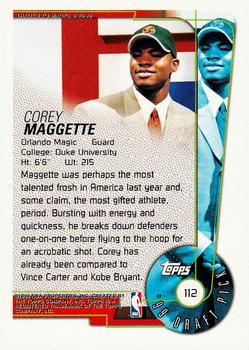 1999-00 Topps Tipoff #112 Corey Maggette Back
