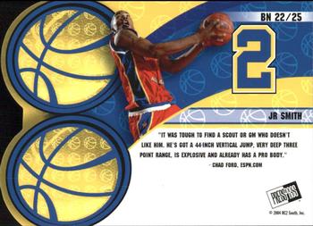 2004 Press Pass - Big Numbers #BN 22 JR Smith Back