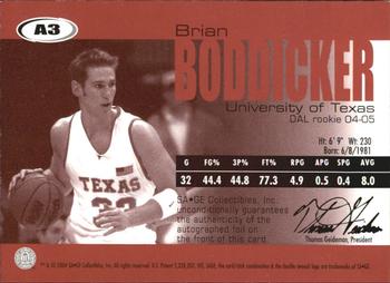 2004 SAGE - Autographs #A3 Brian Boddicker Back