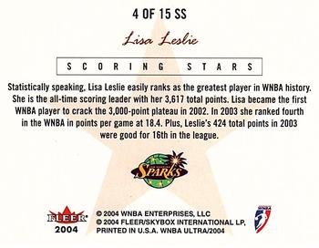 2004 Ultra WNBA - Scoring Stars #4 SS Lisa Leslie Back