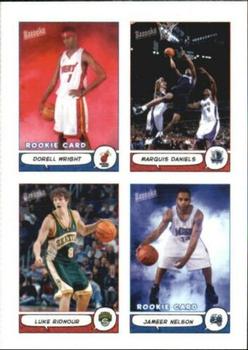 2004-05 Bazooka - 4-on-1 Stickers #17 Dorell Wright / Marquis Daniels / Luke Ridnour / Jameer Nelson Front