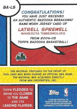 2004-05 Bazooka - Breakaway #BA-LS Latrell Sprewell Back