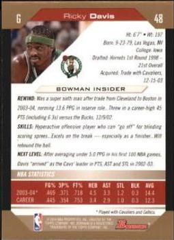 2004-05 Bowman - Gold #48 Ricky Davis Back
