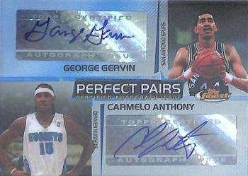 2004-05 Finest - Perfect Pairs Autographs #PP-AG Carmelo Anthony / George Gervin Front