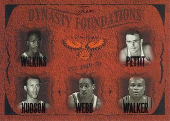 2004-05 Flair - Dynasty Foundations #NNO Dominique Wilkins / Bob Pettit / Lou Hudson / Spud Webb / Antoine Walker Front