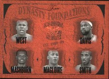 2004-05 Flair - Dynasty Foundations Gold #NNO David West / Baron Davis / Jamal Mashburn / Jamaal Magloire / J.R. Smith Front