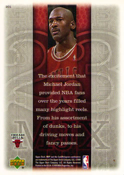 1999-00 Upper Deck MVP #201 Michael Jordan Back
