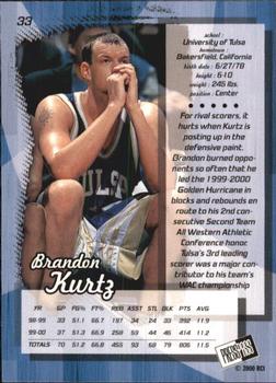 2000 Press Pass #33 Brandon Kurtz Back