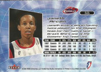 2000 Ultra WNBA #11 Janeth Arcain Back