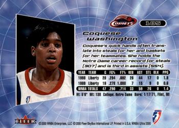 2000 Ultra WNBA #105 Coquese Washington Back