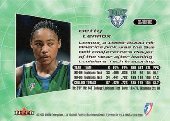 2000 Ultra WNBA #133 Betty Lennox Back