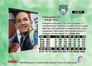 2000 Ultra WNBA #134 Maylana Martin Back