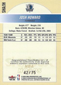 2004-05 Hoops - Autographs #SHA/JH Josh Howard Back