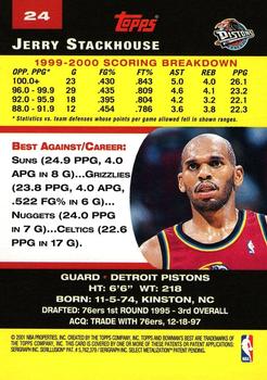 2000-01 Bowman's Best #24 Jerry Stackhouse Back