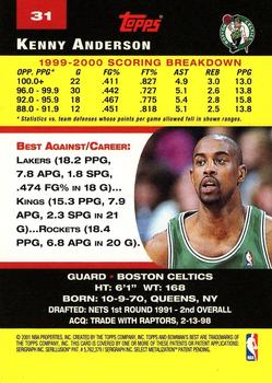 2000-01 Bowman's Best #31 Kenny Anderson Back