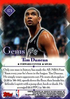 2000-01 Finest #171 Tim Duncan Back