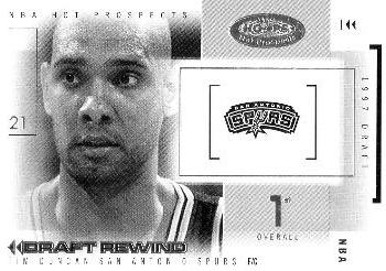 2004-05 Hoops Hot Prospects - Draft Rewind #16 DR Tim Duncan Front