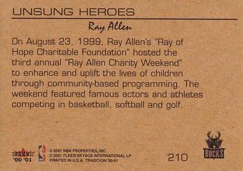 2000-01 Fleer Tradition #210 Ray Allen Back