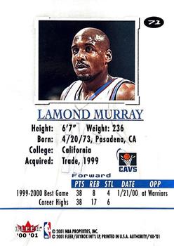 2000-01 Fleer Authority #71 Lamond Murray Back