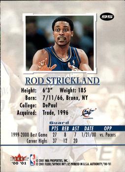 2000-01 Fleer Authority #95 Rod Strickland Back