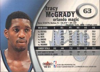 2000-01 E-X #63 Tracy McGrady Back