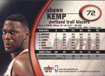 2000-01 E-X #72 Shawn Kemp Back