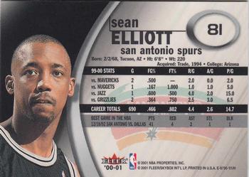 2000-01 E-X #81 Sean Elliott Back
