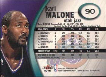 2000-01 E-X #90 Karl Malone Back
