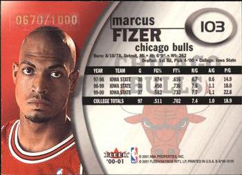 2000-01 E-X #103 Marcus Fizer Back