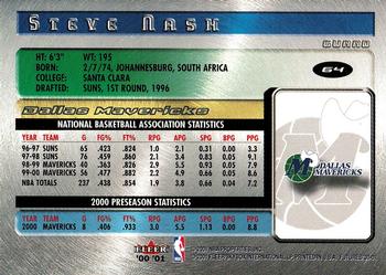 2000-01 Fleer Futures #64 Steve Nash Back