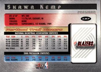 2000-01 Fleer Futures #137 Shawn Kemp Back