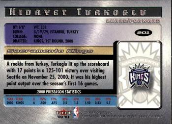 2000-01 Fleer Futures #201 Hidayet Turkoglu Back