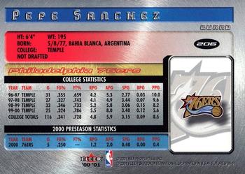 2000-01 Fleer Futures #206 Pepe Sanchez Back