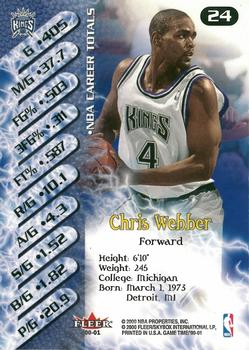 2000-01 Fleer Game Time #24 Chris Webber Back