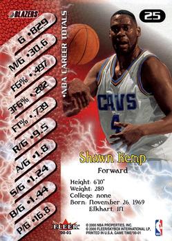 2000-01 Fleer Game Time #25 Shawn Kemp Back