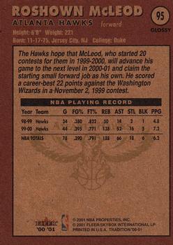 2000-01 Fleer Tradition Glossy #95 Roshown McLeod Back