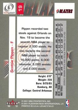 2000-01 Fleer Legacy #19 Scottie Pippen Back