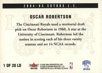 2004-05 SkyBox LE - L.E.gends of the Draft #1 LD Oscar Robertson Back