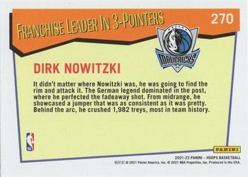 2021-22 Hoops #270 Dirk Nowitzki Back