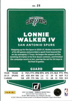 2021-22 Donruss #25 Lonnie Walker IV Back