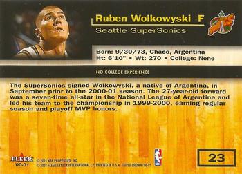 2000-01 Fleer Triple Crown #23 Ruben Wolkowyski Back