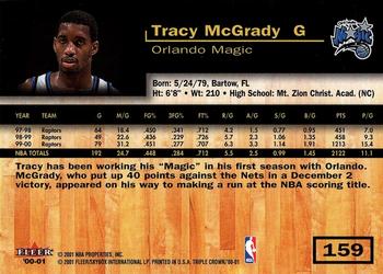 2000-01 Fleer Triple Crown #159 Tracy McGrady Back
