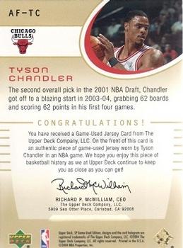 2004-05 SP Game Used - Authentic Fabrics Gold #AF-TC Tyson Chandler Back