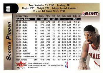 2000-01 Hoops Hot Prospects #86 Scottie Pippen Back
