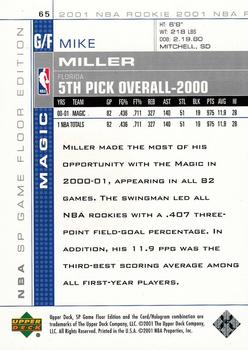 2000-01 SP Game Floor #65 Mike Miller Back