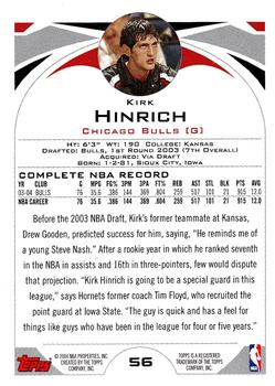 2004-05 Topps 1st Edition #56 Kirk Hinrich Back