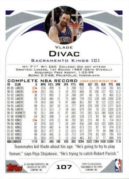 2004-05 Topps 1st Edition #107 Vlade Divac Back